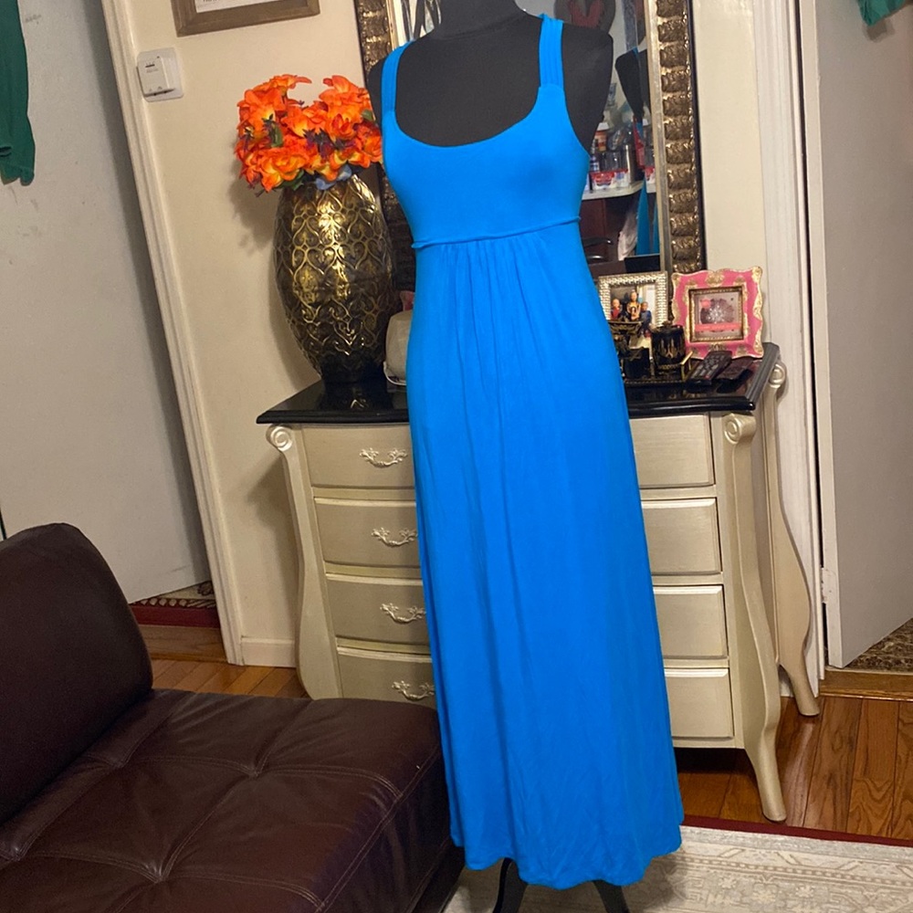 CALVIN KLEIN GORGEOUS BLUE MAXI STRETCHY DRESS SIZE 8 IN EXCELLENT CONDI…